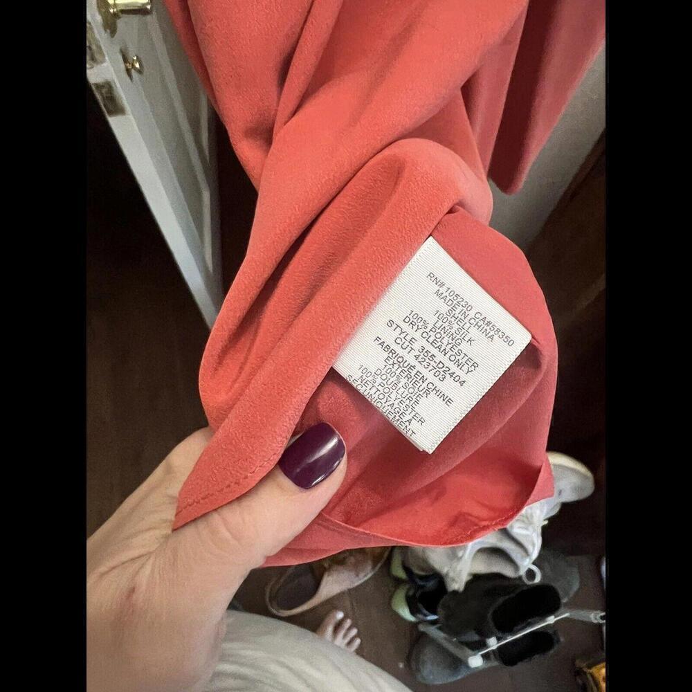 Joie Mitsou Silk Sleeveless Mini Slip Dress Coral Size L EUC - Picture 9 of 9